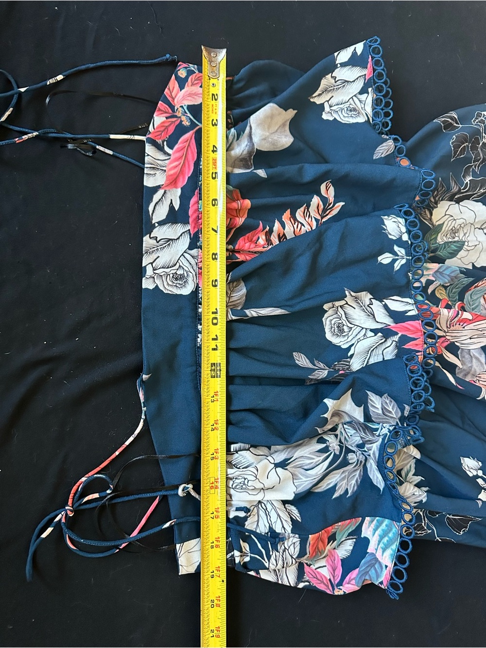 Wish Australia Nordstroms Navy Floral Spaghetti Strap dress Large AU 14 - Picture 13 of 16